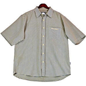 South Pole Men's Vintage Button Down Shirt Check Plaid Short Sleeve Size Large